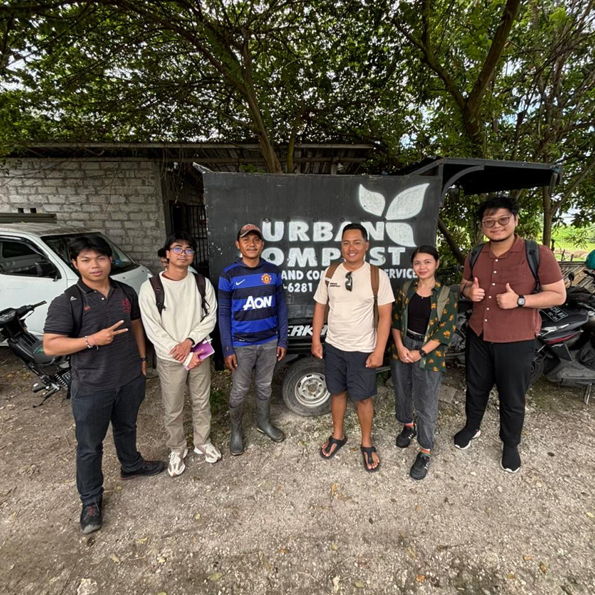 Our team at Urban Compost with founder Buya and Compost Supervisor Timothy